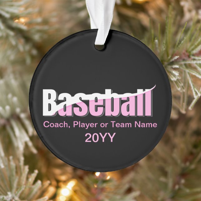 Baseball Abstrakt Swish - Giro Word Art Ornament (Baum)