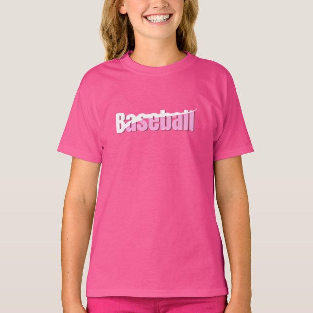 Baseball Abstrakt Swish - Giro Word Art T-Shirt (Vorderseite)