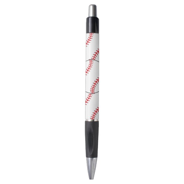 Baseball-abstrakter Gummigriff-Stift Kugelschreiber (Vorderseite Vertikal)