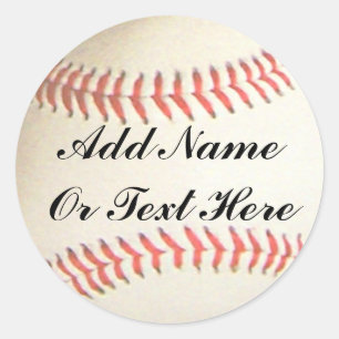 BASEBALL ADD NAME ODER TEXT HIER-STICKER RUNDER AUFKLEBER