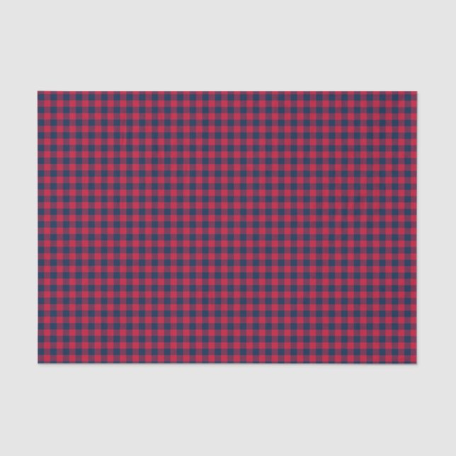 Baseball-Akkord. Gingham Tissue Wrap-Red-Blue Seidenpapier (Vorderseite)