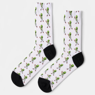 Baseball-Alien Socken