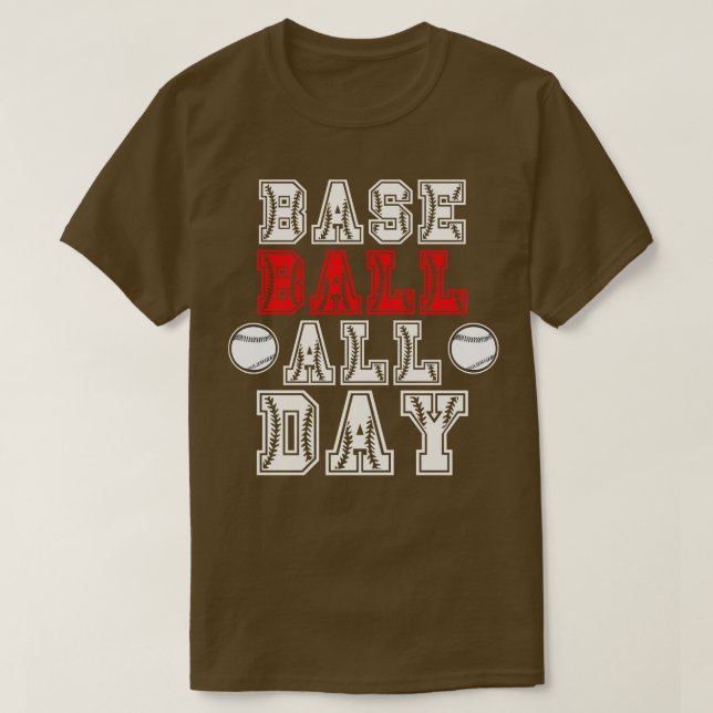 Baseball All Day Baseball Lover T-Shirt (Design vorne)