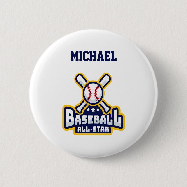 Baseball All Star Ball Schläger Personalisiertes B Button (Vorderseite)