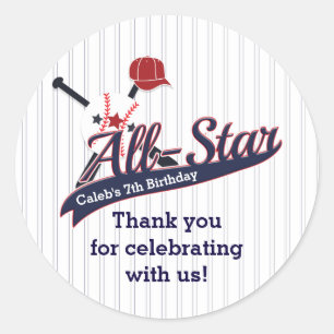 Baseball ALL-STAR Sports Individuelle Partygeschen Runder Aufkleber