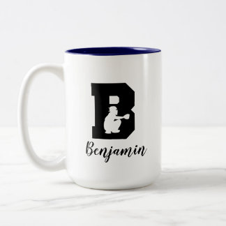 Baseball Alphabet B Personalisierter Mit Monogramm Zweifarbige Tasse