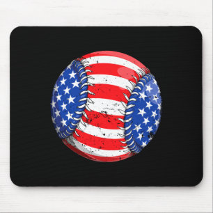 Baseball amerikanische Flagge 4. Juli Jungen Männe Mousepad