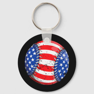 Baseball amerikanische Flagge 4. Juli Jungen Männe Schlüsselanhänger