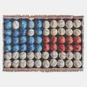Baseball-Amerikanische Flagge Decke