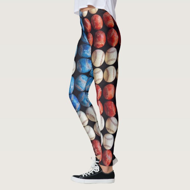 Baseball-Amerikanische Flagge Leggings (Links)
