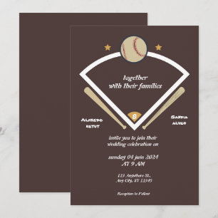 Baseball amour sport Thème Mariage Invitations