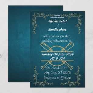 Baseball amour sport Thème Mariage Invitations