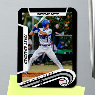 Baseball Andenken Lebendig Silber Schwarz Benutzer Magnet