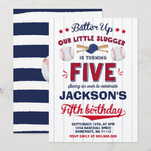 Baseball Anniversaire Invitation Baseball 5e Anniv
