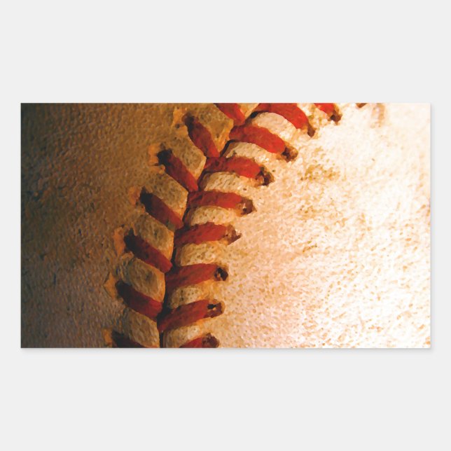 Baseball Art Rechteckiger Aufkleber (Vorderseite)