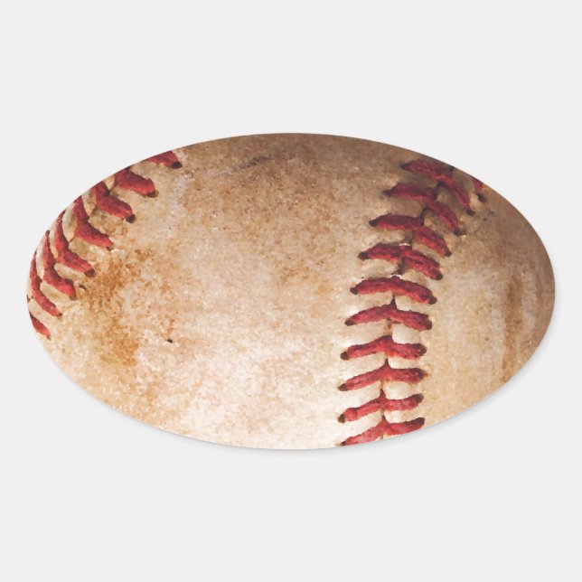 Baseball Artwork Ovaler Aufkleber (Vorderseite)