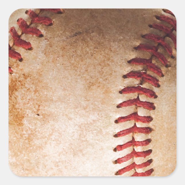 Baseball Artwork Quadratischer Aufkleber (Vorderseite)