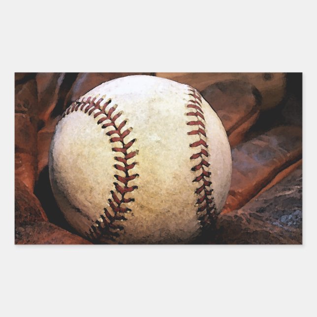 Baseball-Artwork-Rectangle-Aufkleber Rechteckiger Aufkleber (Vorderseite)