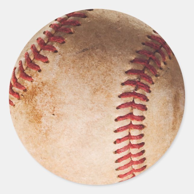 Baseball Artwork Runder Aufkleber (Vorderseite)