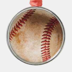 Baseball Artwork Silbernes Ornament