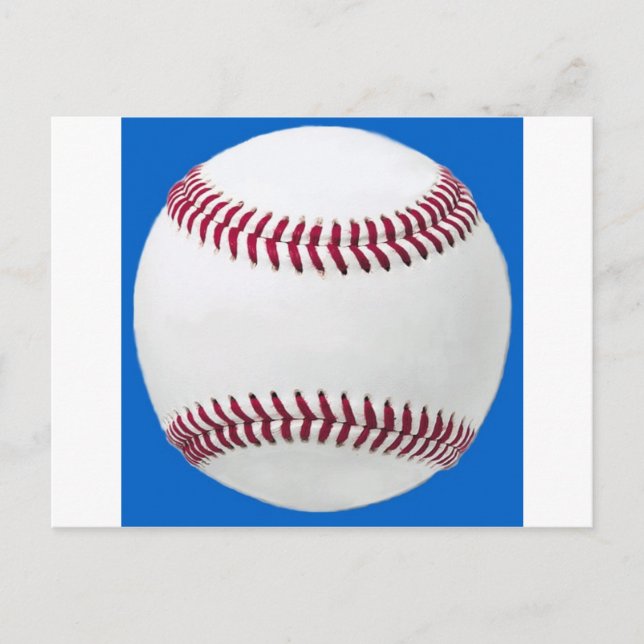Baseball auf blau postkarte (Vorderseite)