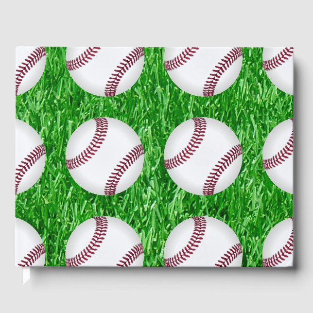Baseball auf dem Rasen Gästebuch (Vorderseite)