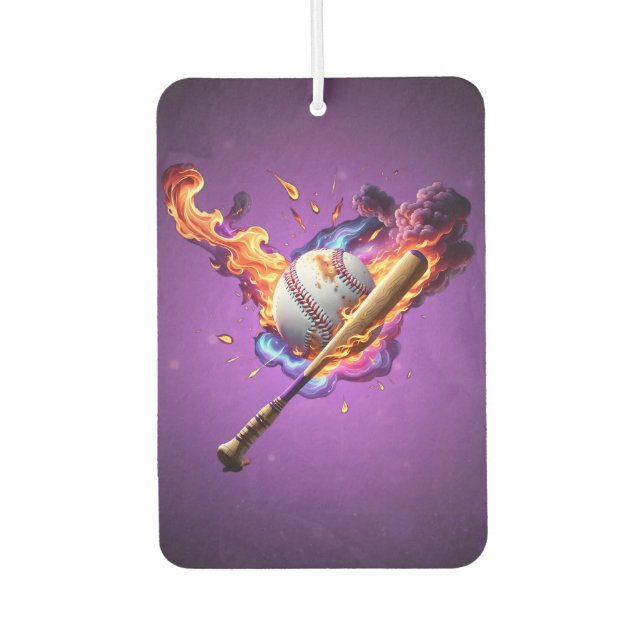 Baseball auf Feuer. Autolufterfrischer (Vorderseite)