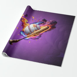 Baseball auf Feuer. Geschenkpapier