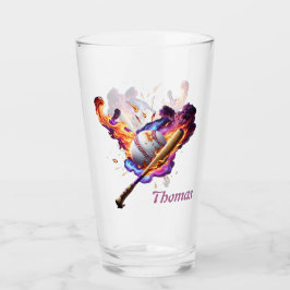 Baseball auf Feuer. Glas