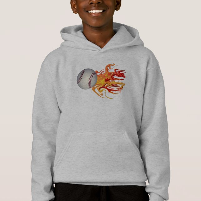 Baseball auf Feuer Hoodie (Vorderseite)