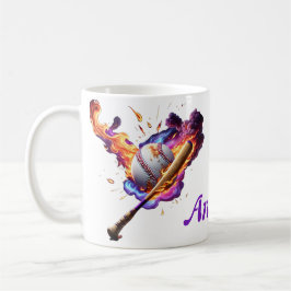 Baseball auf Feuer. Kaffeetasse