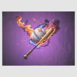 Baseball auf Feuer. Seidenpapier