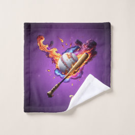 Baseball auf Feuer. Waschlappen
