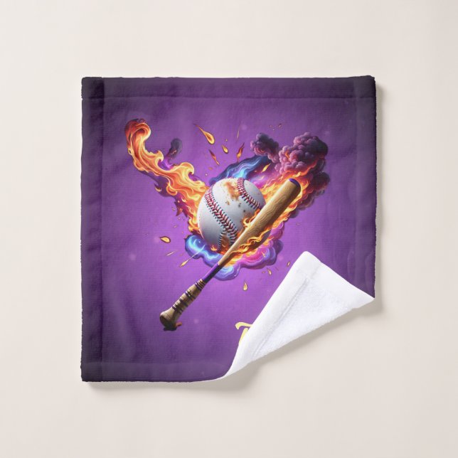 Baseball auf Feuer. Waschlappen (Waschlappen)