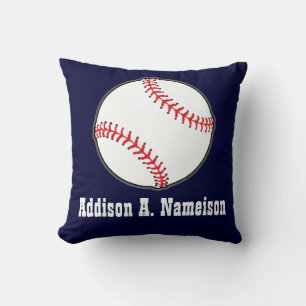 Baseball auf Navy Blau  Name Sport Raum Jungen wer Kissen