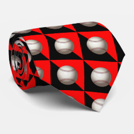 Baseball auf Red und Black Necktie Krawatte