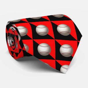 Baseball auf Red und Black Necktie Krawatte