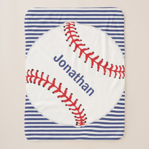 Baseball auf Streifen Design Sherpa Blankon Sherpadecke