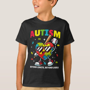 Baseball Autismus Bewusstsein Farbenfrohe Puzzle H T-Shirt