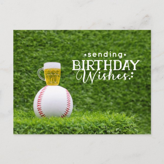 Baseball avec joyeux Anniversaire avec Carte Bière (Devant)