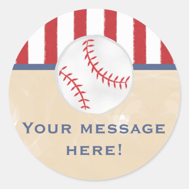 Baseball Baby Dusche Round Sticker (Vorderseite)