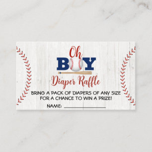 Baseball Baby Dusche Windeln Raffle Visitenkarte