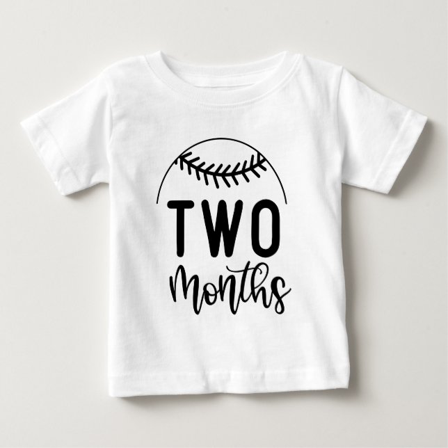 Baseball Baby Milestone - zwei Monate T-shirt (Vorderseite)