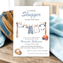 Baseball Baby Shower Invitation - A Little Slugger