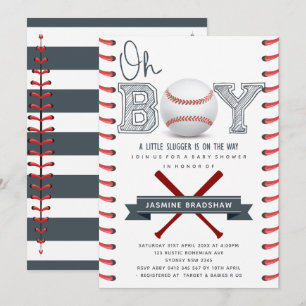 Baseball Baby Shower Oh Boy Einladung