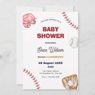Baseball-Babydusche Einladung