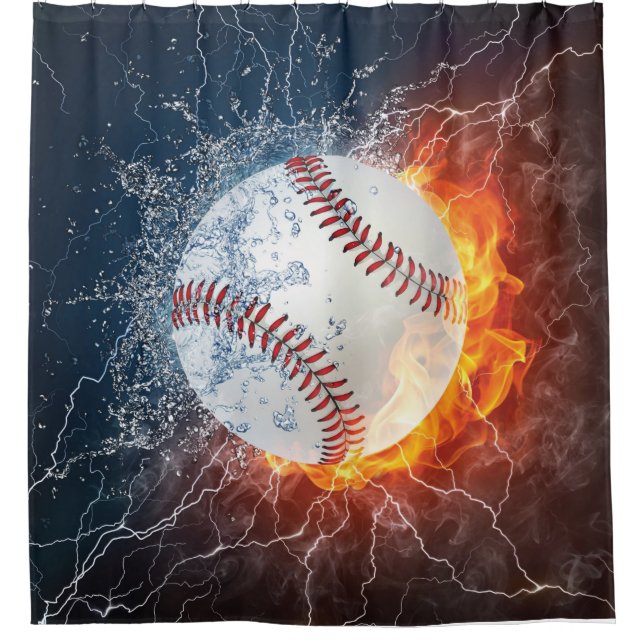 Baseball Ball Duschvorhang (Vorderseite)