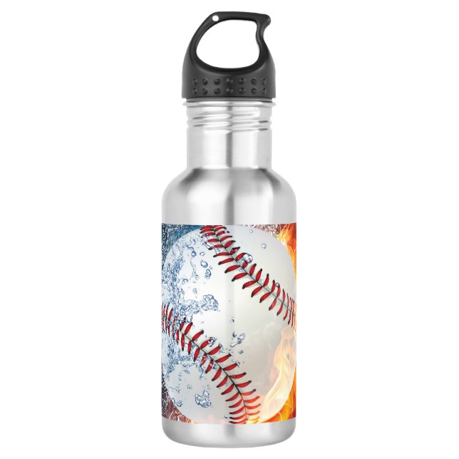 Baseball Ball Edelstahlflasche (Vorderseite)