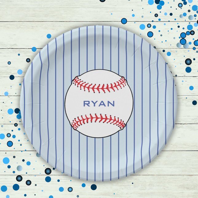 Baseball Ball Geburtstag Personalisiert Kids Party Pappteller (Von Creator hochgeladen)