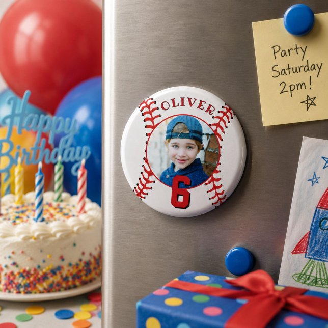 Baseball Ball Kindergeburtstag Foto Magnet (Von Creator hochgeladen)